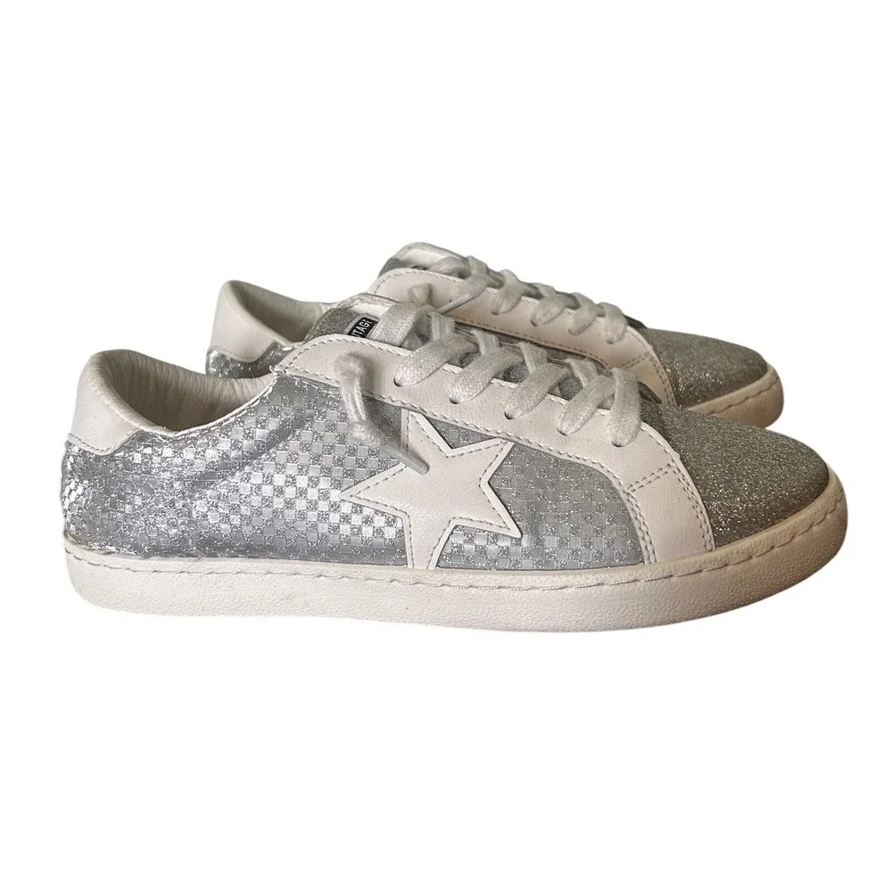 Vintage Havana Silver Glitter Sneakers Womens Size 8 Star Low Top Shoes‎